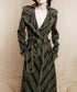 Diagonal Striped Denim Long Coat